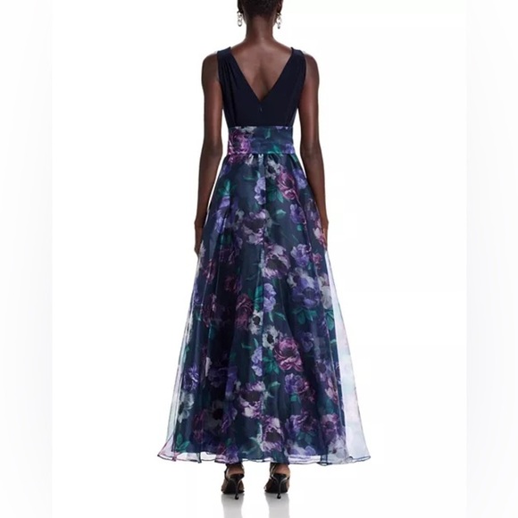 Eliza J
Sleeveless Surplice Neck Mixed Media Gown - Picture 6 of 13